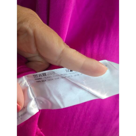 Suistudio Fuschia Pink 100% Silk Long Sleeve Button Down Blouse size EU36/US 6 - Picture 9 of 10